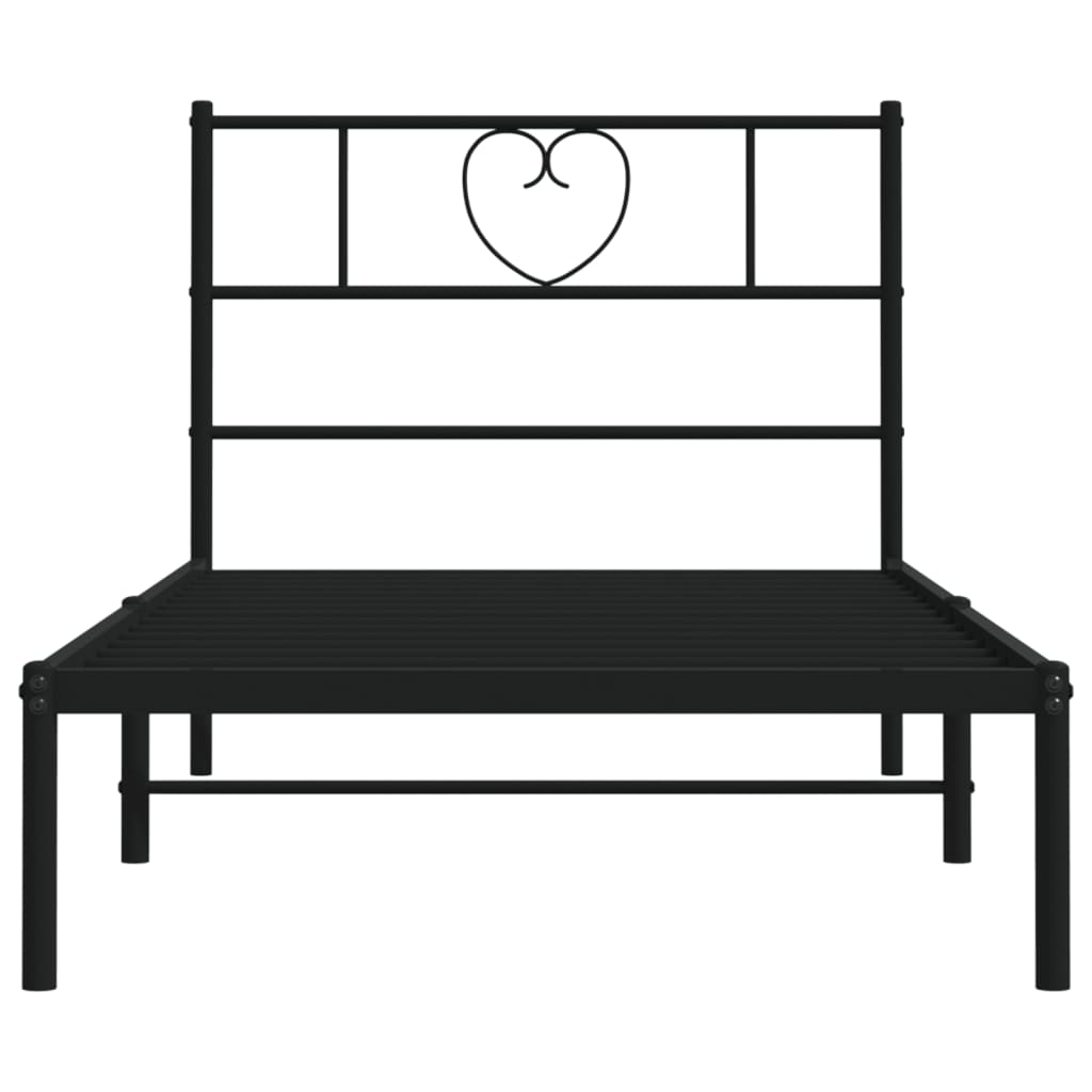 sengeramme med sengegavl 107x203 cm metal sort