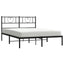 sengeramme med sengegavl 120x200 cm metal sort