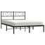 sengeramme med sengegavl 135x190 cm metal sort