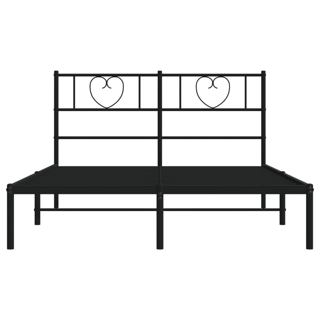 sengeramme med sengegavl 140x190 cm metal sort