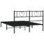 sengeramme med sengegavl 140x190 cm metal sort