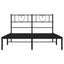 sengeramme med sengegavl 140x200 cm metal sort