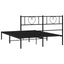 sengeramme med sengegavl 140x200 cm metal sort