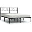 sengeramme med sengegavl 150x200 cm metal sort