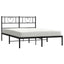 sengeramme med sengegavl 150x200 cm metal sort
