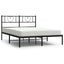 sengeramme med sengegavl 160x200 cm metal sort