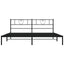 sengeramme med sengegavl 200x200 cm metal sort
