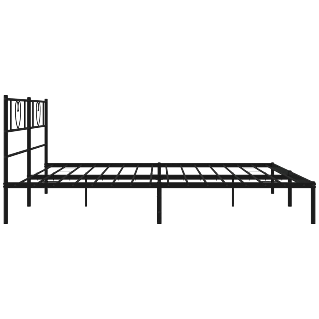 sengeramme med sengegavl 200x200 cm metal sort