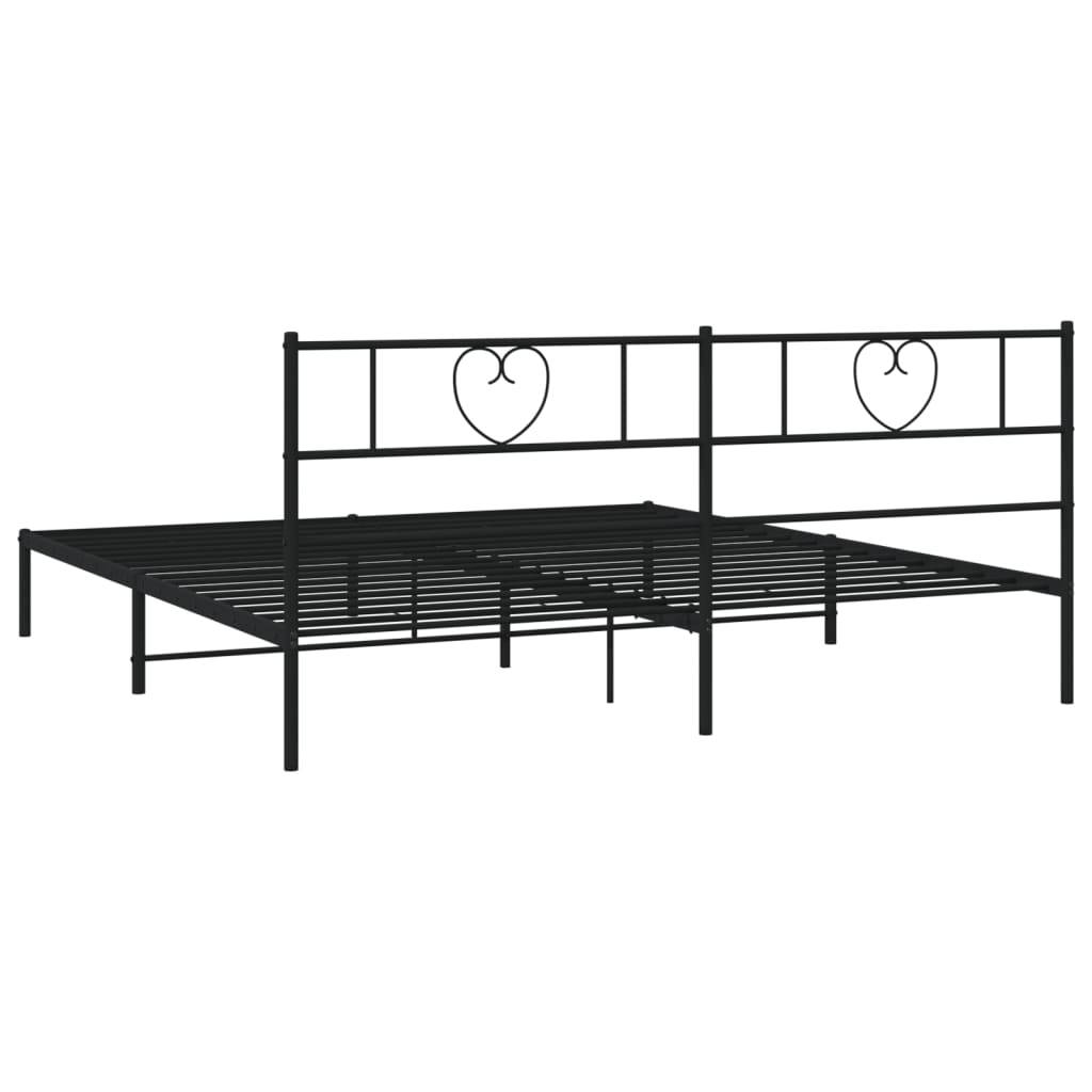 sengeramme med sengegavl 200x200 cm metal sort