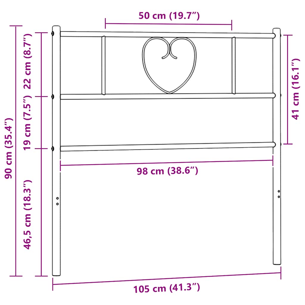 udskiftningsgavl 100 cm metal sort