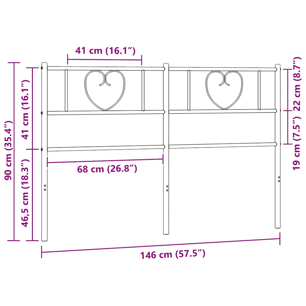 udskiftningsgavl 140 cm metal sort