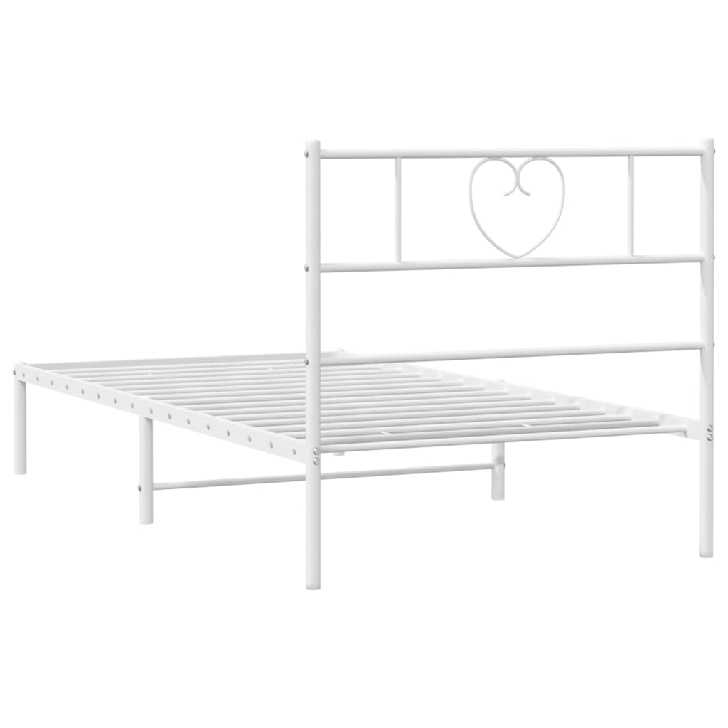 sengeramme med sengegavl 80x200 cm metal hvid