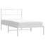 sengeramme med sengegavl 90x200 cm metal hvid