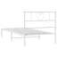 sengeramme med sengegavl 90x200 cm metal hvid