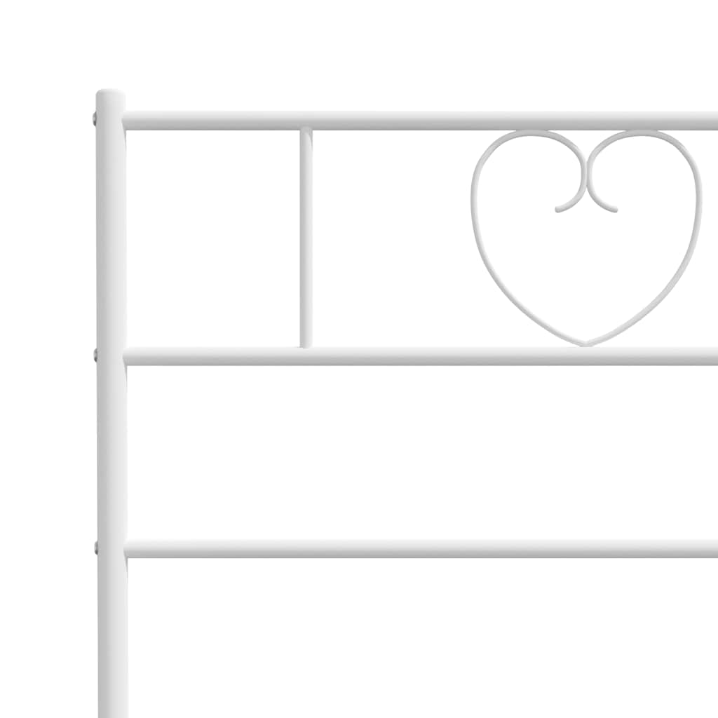 sengeramme med sengegavl 100x190 cm metal hvid