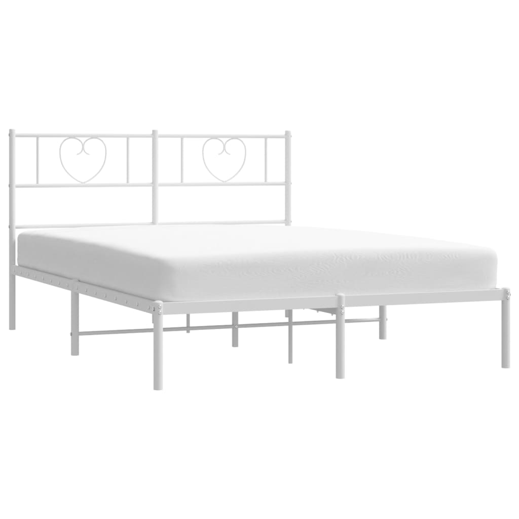 sengeramme med sengegavl 160x200 cm metal hvid