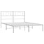 sengeramme med sengegavl 160x200 cm metal hvid