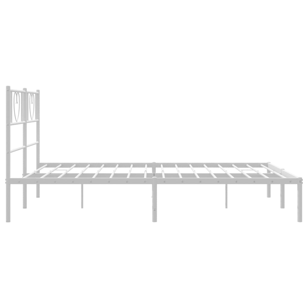 sengeramme med sengegavl 160x200 cm metal hvid