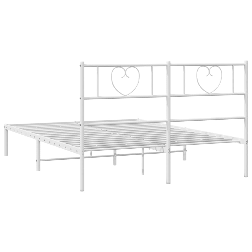 sengeramme med sengegavl 160x200 cm metal hvid