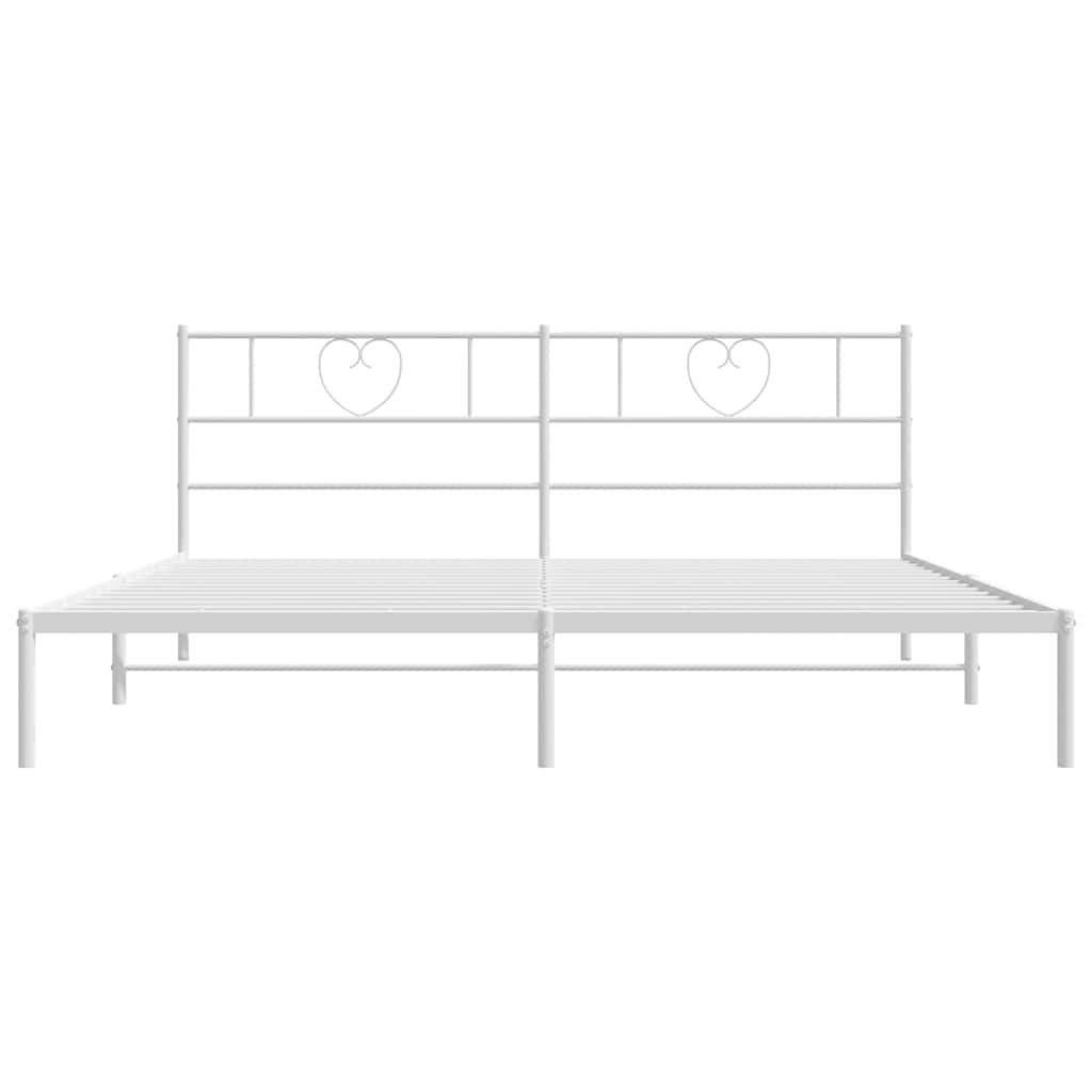 sengeramme med sengegavl 183x213 cm metal hvid