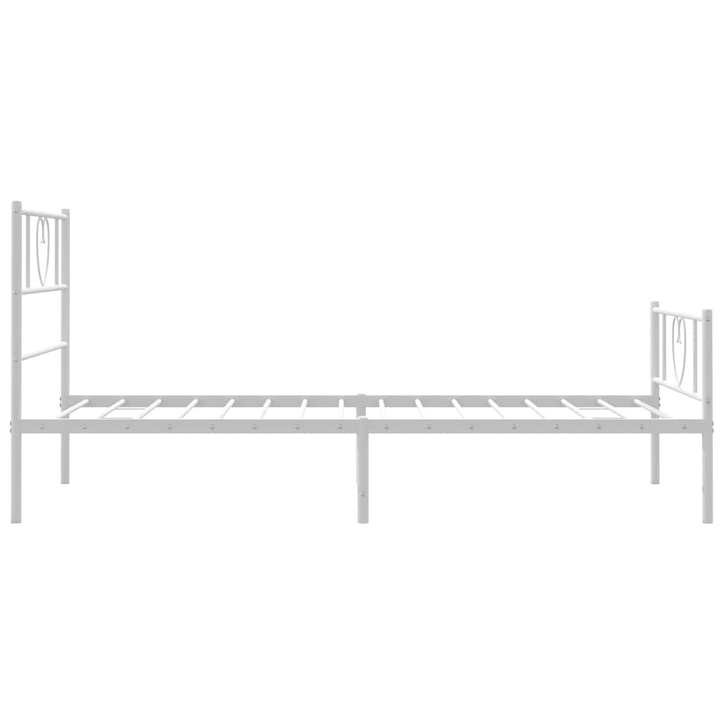 sengeramme med sengegavl og fodgærde 100x200 cm metal hvid