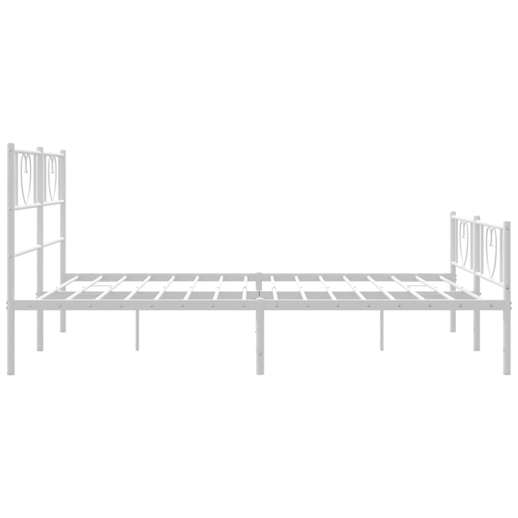 sengeramme med sengegavl og fodgærde 120x190 cm metal hvid