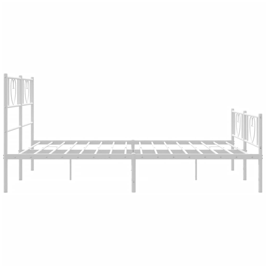 sengeramme med sengegavl og fodgærde 120x200 cm metal hvid