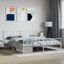 sengeramme med sengegavl og fodgærde 180x200 cm metal hvid