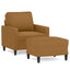 sofastol med fodskammel 60 cm velour brun