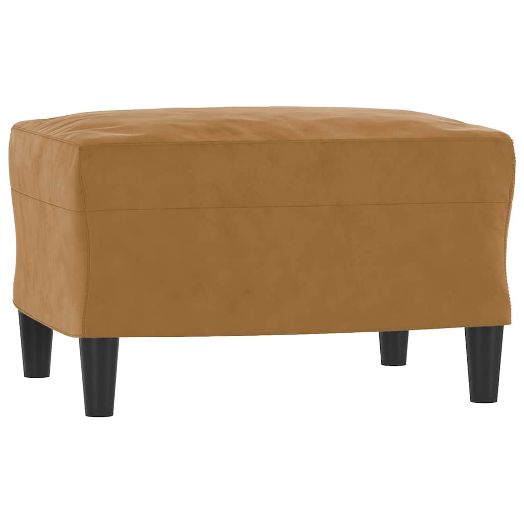 sofastol med fodskammel 60 cm velour brun