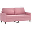 sofasæt 3 dele med hynder velour lyserød