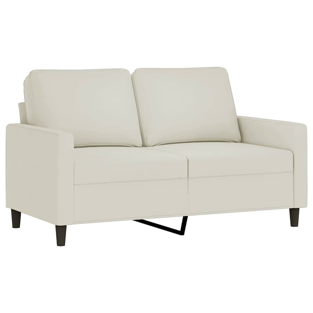 sofasæt 3 dele med hynder velour cremefarvet