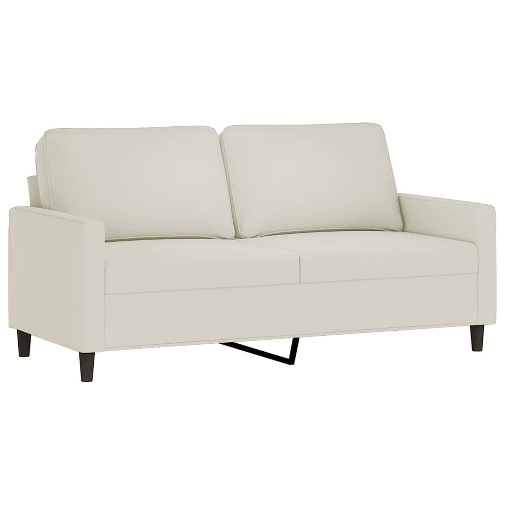 sofasæt 3 dele med hynder velour cremefarvet