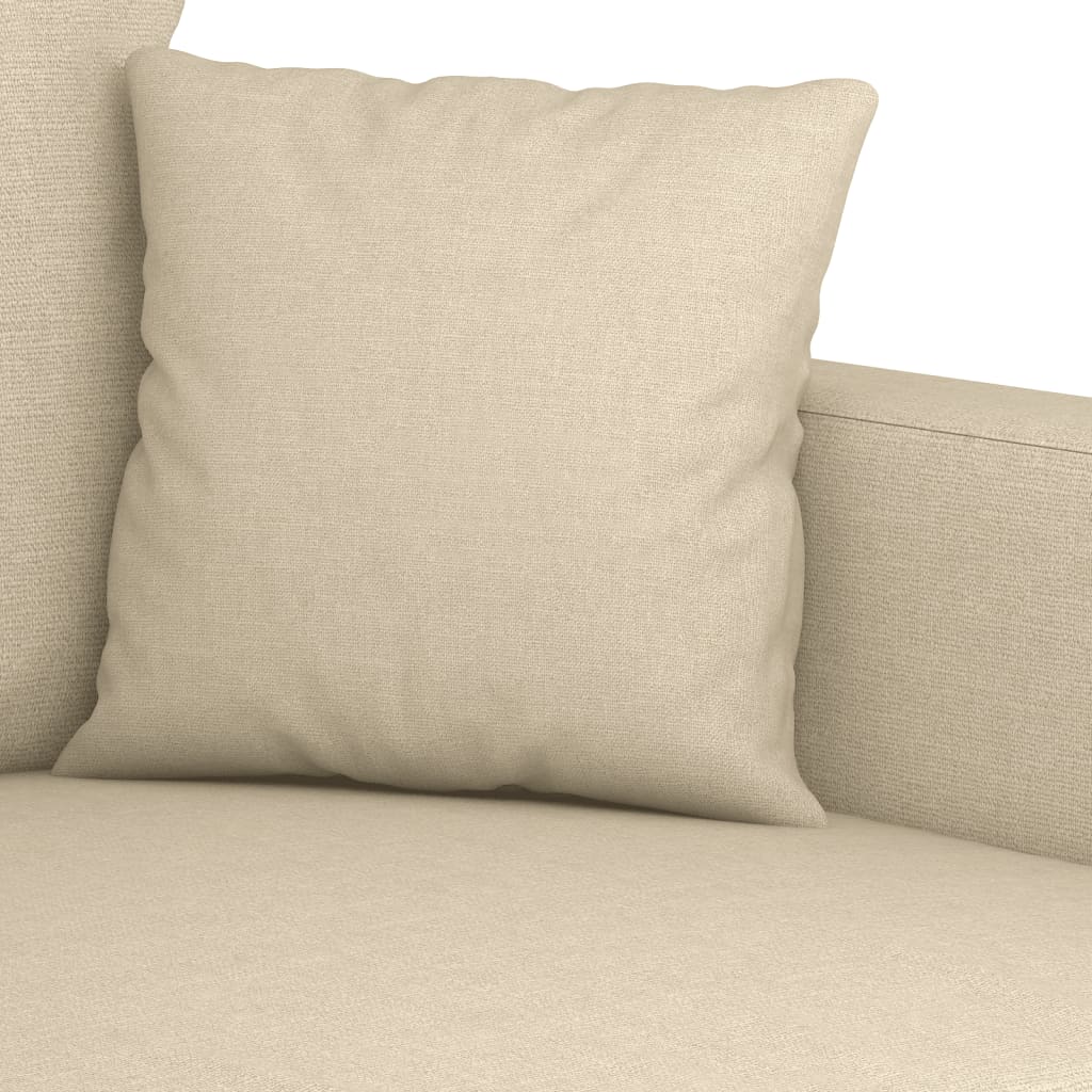 sofasæt 4 dele med puder stof cremefarvet