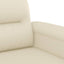 sofasæt 3 dele med puder kunstlæder cremefarvet