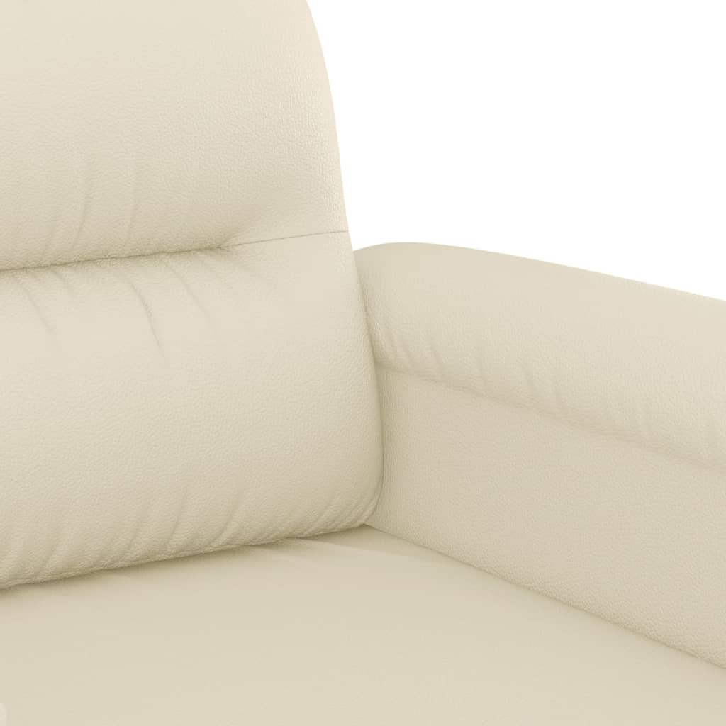 sofasæt 3 dele med puder kunstlæder cremefarvet