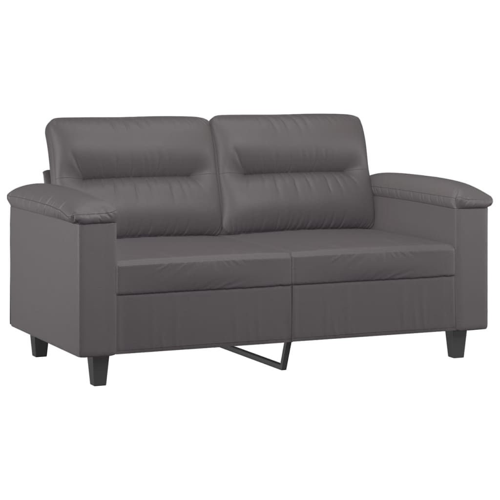 sofasæt 3 dele med puder kunstlæder grå