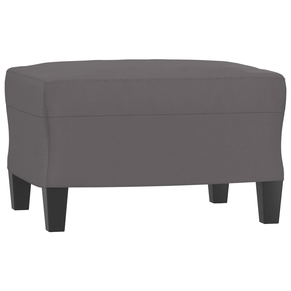 sofasæt 3 dele med puder kunstlæder grå