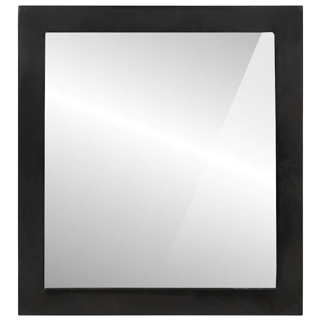 Vægspejl til badeværelse 55 × 1 × 60 cm - sort mangotræ og glas