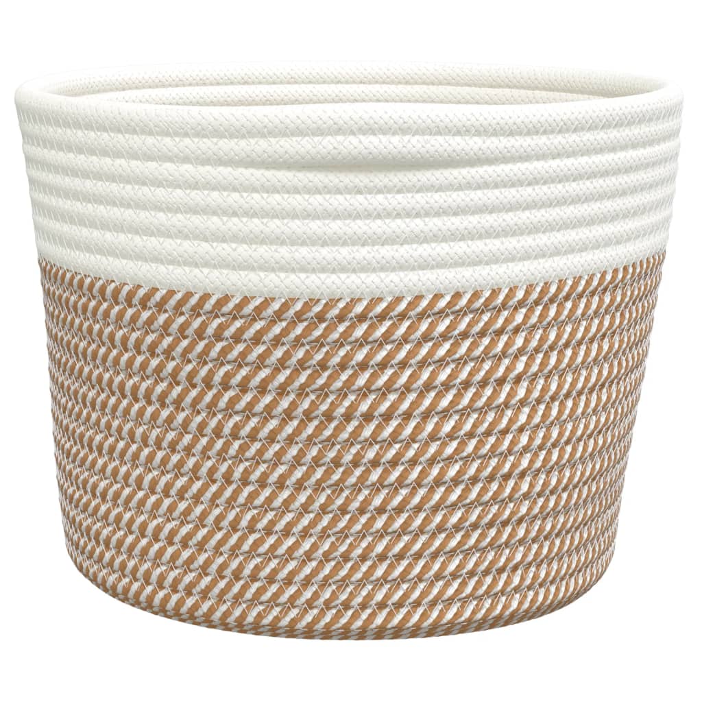 opbevaringskurve 2 stk. Ø24x18 cm bomuld brun og hvid