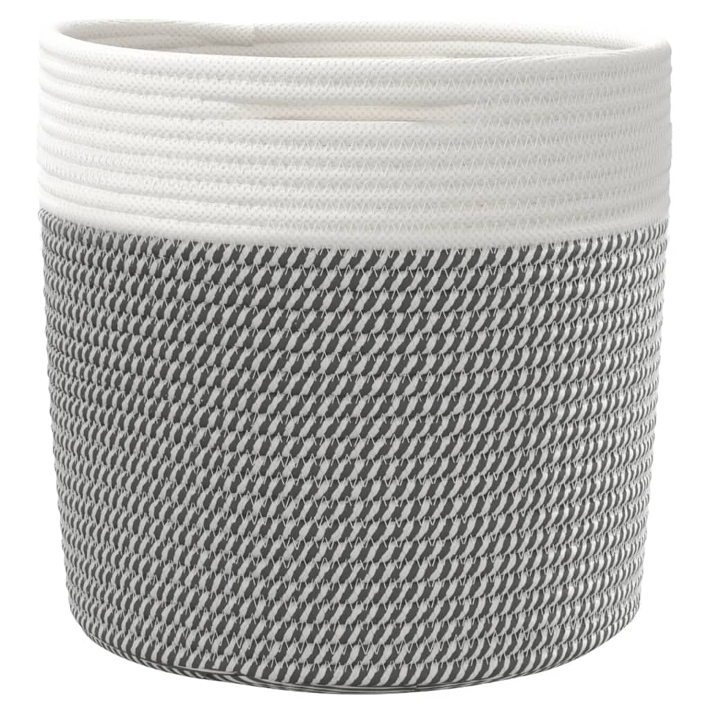 opbevaringskurve 2 stk. Ø28x28 cm bomuld grå og hvid