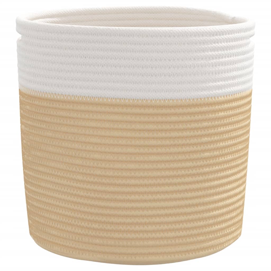 opbevaringskurve 2 stk. Ø28x28 cm bomuld beige og hvid