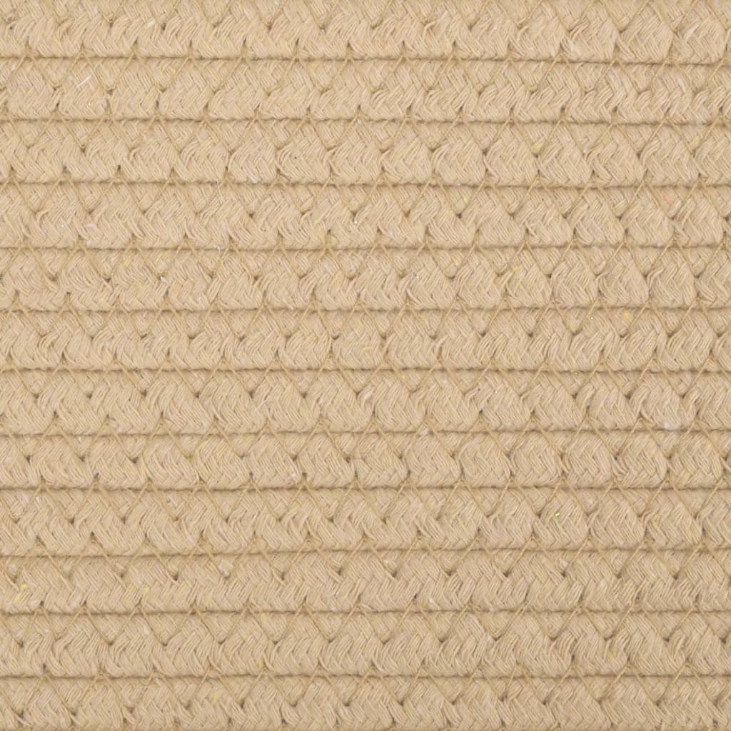 opbevaringskurv Ø40x25 cm bomuld beige og hvid