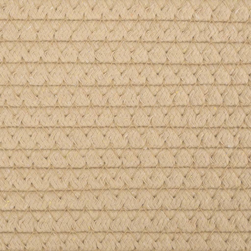 opbevaringskurv Ø40x35 cm bomuld beige og hvid