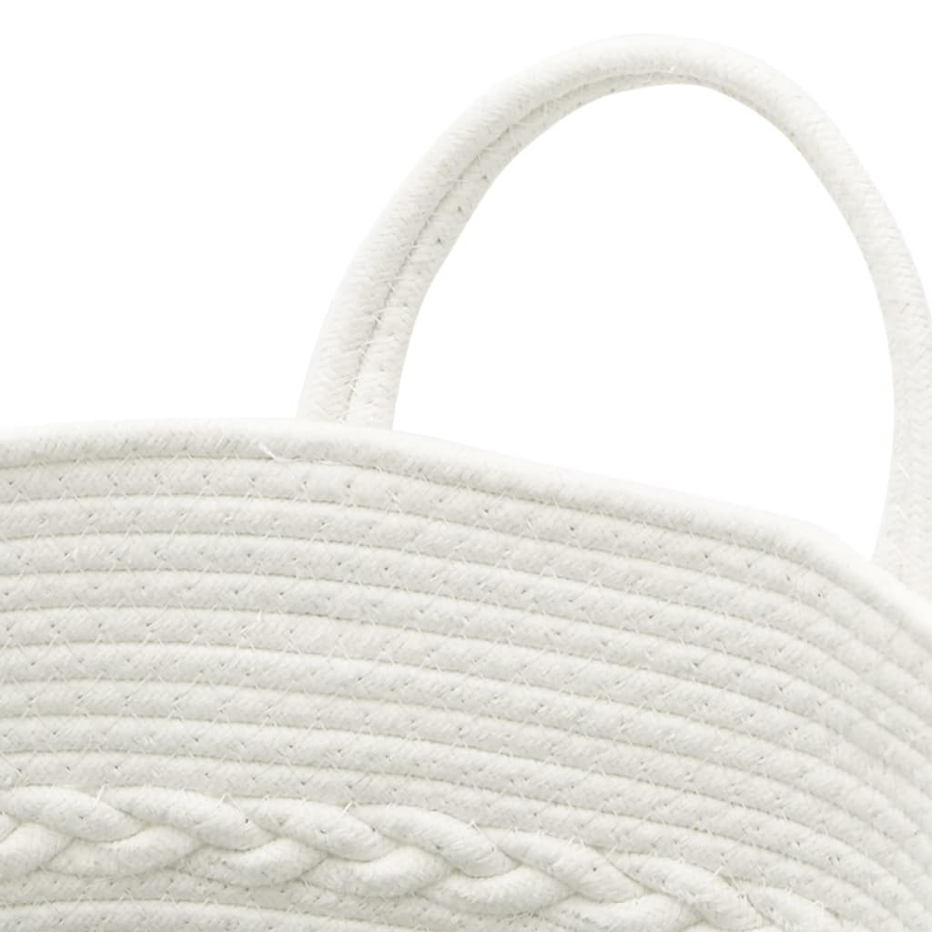 opbevaringskurv Ø43x38 cm bomuld brun og hvid