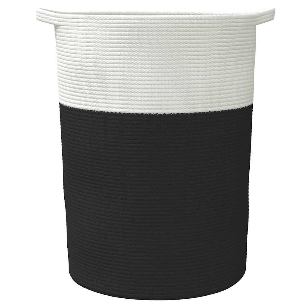 opbevaringskurv Ø49x65 cm bomuld sort og hvid