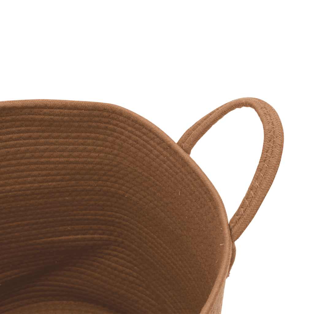 opbevaringskurv Ø40x35 cm bomuld brun