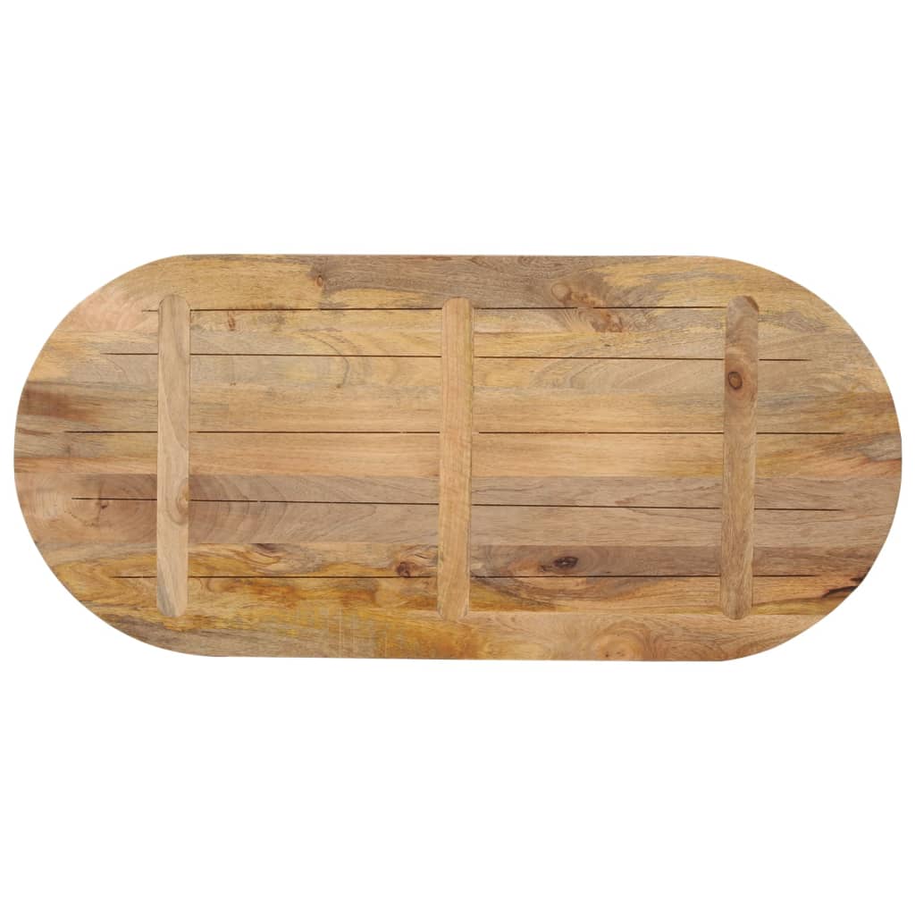bordplade 110x50x2,5 cm oval massivt mangotræ