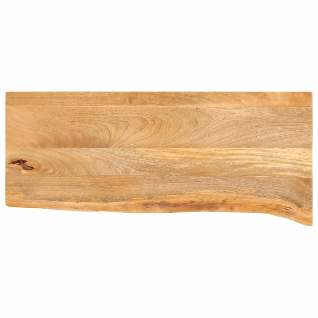 Bordplade i massivt mangotræ 90 x 20 x 2,5 cm med naturlig kant