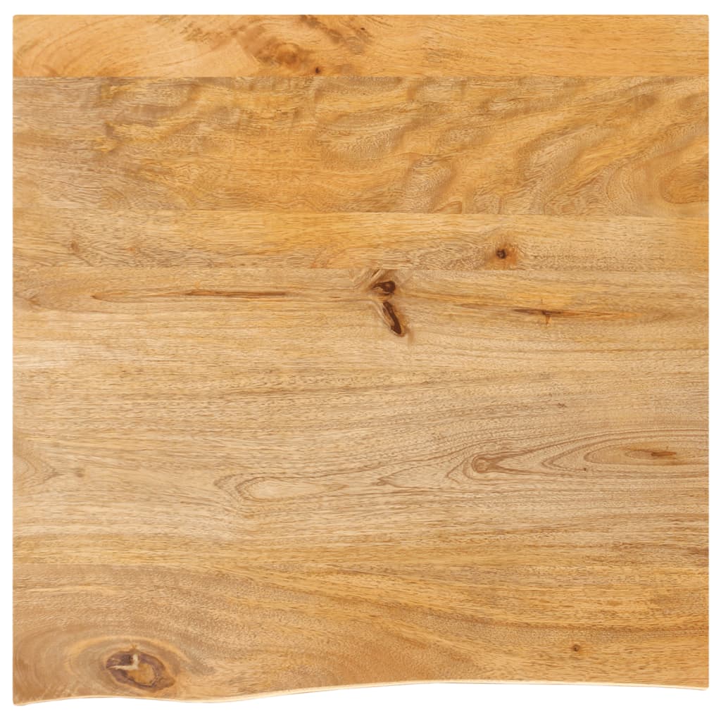 Bordplade i massivt mangotræ 60 x 60 x 2,5 cm med naturlig kant